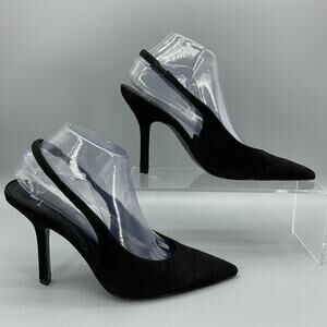 NEW Marc Fisher Women’s Emalyn Slingback Pointed Toe Pumps Black Size 9M